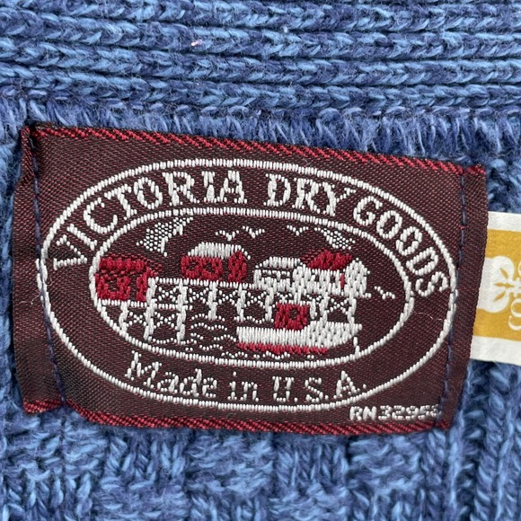 Vintage Victoria Dry Goods Cardigan Mens Large Indie Grandpa Preppy 90s Made USA - Picture 3 of 9